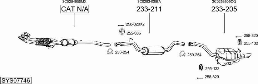 Bosal SYS07746 - Система выпуска ОГ autosila-amz.com