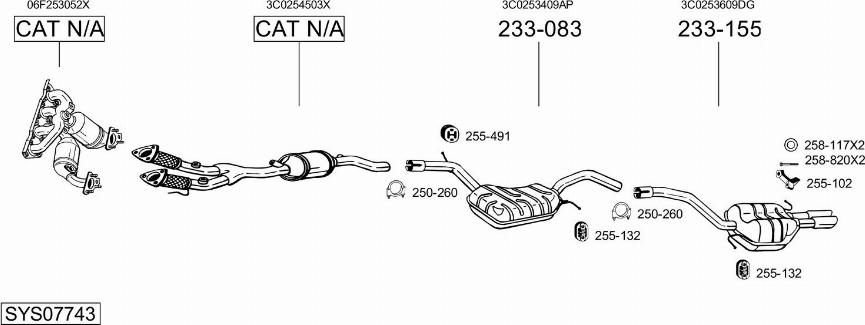 Bosal SYS07743 - Система выпуска ОГ autosila-amz.com