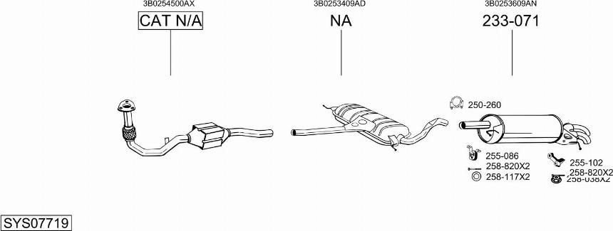 Bosal SYS07719 - Система выпуска ОГ autosila-amz.com