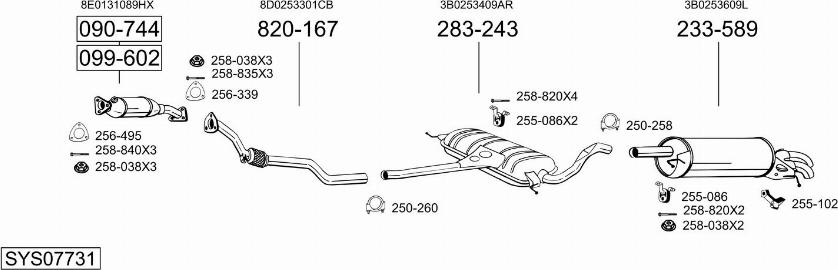 Bosal SYS07731 - Система выпуска ОГ autosila-amz.com