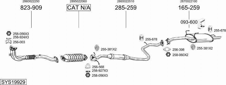 Bosal SYS19929 - Система выпуска ОГ autosila-amz.com