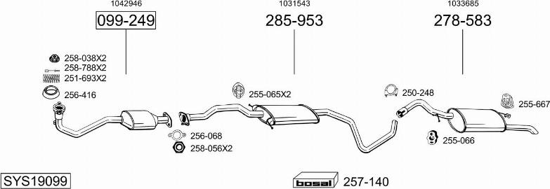 Bosal SYS19099 - Система выпуска ОГ autosila-amz.com