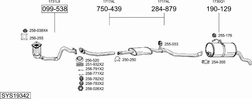 Bosal SYS19342 - Система выпуска ОГ autosila-amz.com