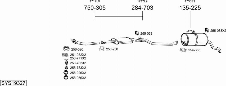 Bosal SYS19327 - Система выпуска ОГ autosila-amz.com