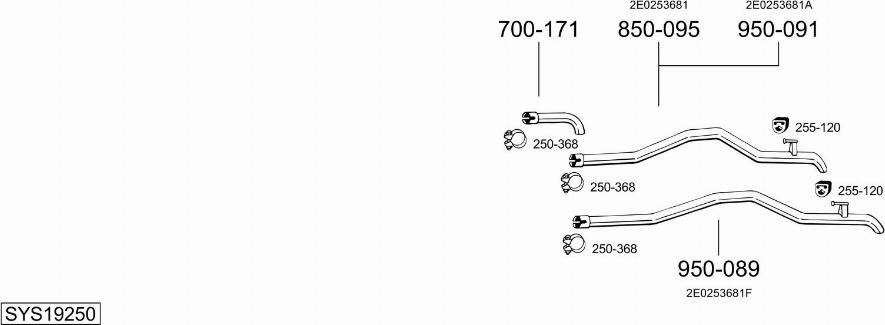 Bosal SYS19250 - Система выпуска ОГ autosila-amz.com