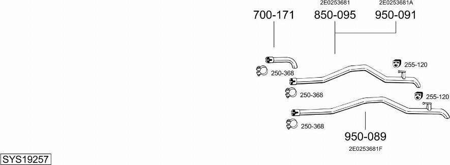 Bosal SYS19257 - Система выпуска ОГ autosila-amz.com