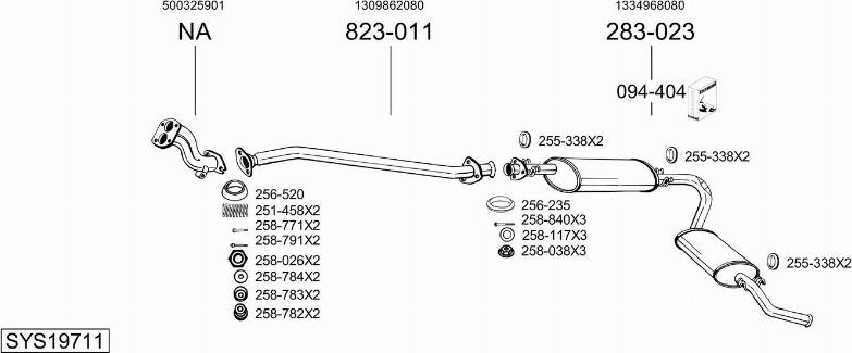 Bosal SYS19711 - Система выпуска ОГ autosila-amz.com