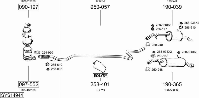 Bosal SYS14944 - Система выпуска ОГ autosila-amz.com