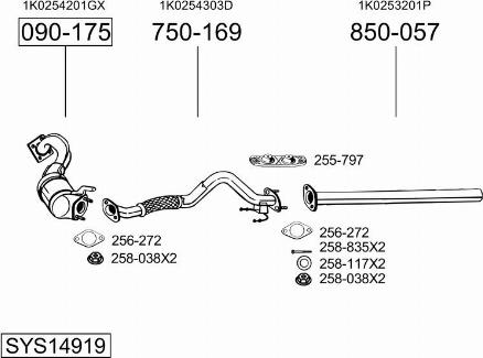 Bosal SYS14919 - Система выпуска ОГ autosila-amz.com