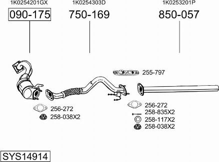 Bosal SYS14914 - Система выпуска ОГ autosila-amz.com