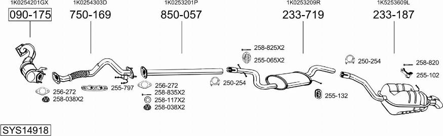 Bosal SYS14918 - Система выпуска ОГ autosila-amz.com