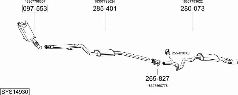 Bosal SYS14930 - Система выпуска ОГ autosila-amz.com