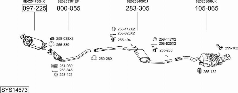 Bosal SYS14673 - Система выпуска ОГ autosila-amz.com