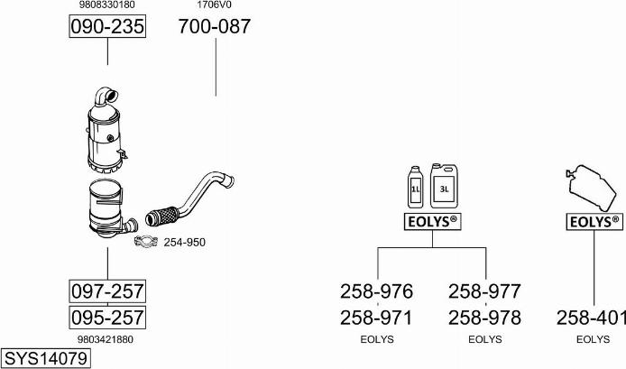 Bosal SYS14079 - Система выпуска ОГ autosila-amz.com