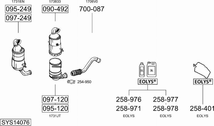 Bosal SYS14076 - Система выпуска ОГ autosila-amz.com