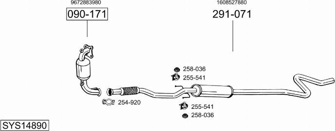 Bosal SYS14890 - Система выпуска ОГ autosila-amz.com