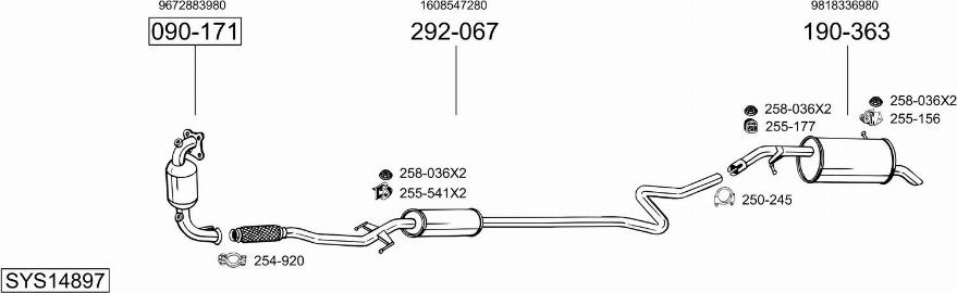 Bosal SYS14897 - Система выпуска ОГ autosila-amz.com