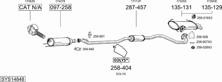 Bosal SYS14848 - Система выпуска ОГ autosila-amz.com