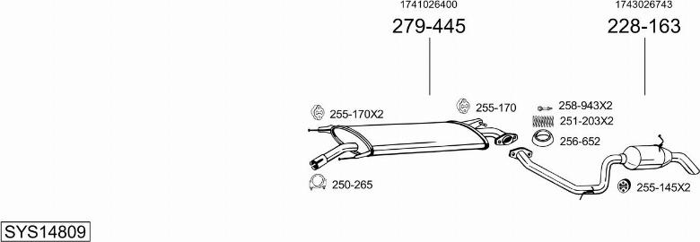 Bosal SYS14809 - Система выпуска ОГ autosila-amz.com