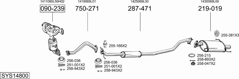 Bosal SYS14800 - Система выпуска ОГ autosila-amz.com