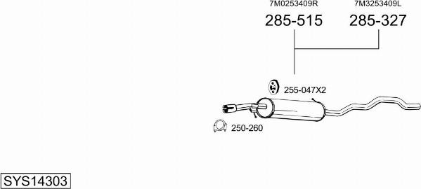 Bosal SYS14303 - Система выпуска ОГ autosila-amz.com