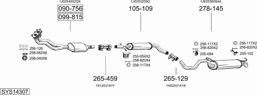 Bosal SYS14307 - Система выпуска ОГ autosila-amz.com