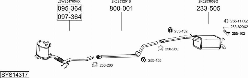 Bosal SYS14317 - Система выпуска ОГ autosila-amz.com