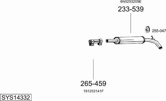 Bosal SYS14332 - Система выпуска ОГ autosila-amz.com