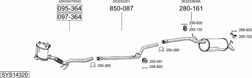 Bosal SYS14320 - Система выпуска ОГ autosila-amz.com