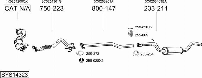 Bosal SYS14323 - Система выпуска ОГ autosila-amz.com