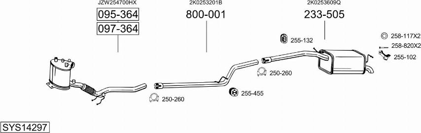 Bosal SYS14297 - Система выпуска ОГ autosila-amz.com