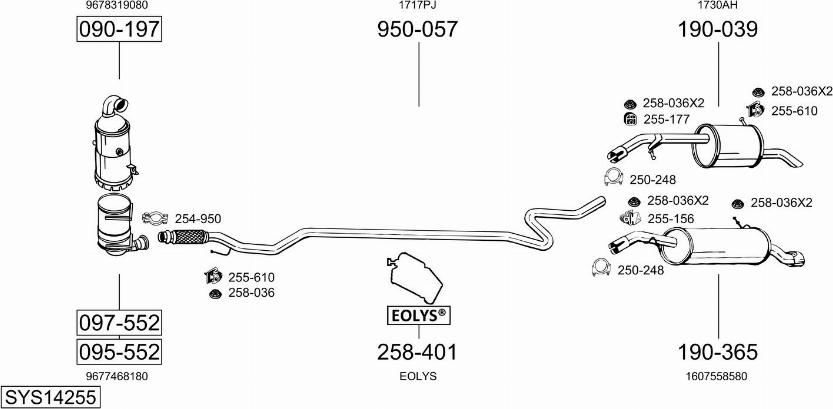 Bosal SYS14255 - Система выпуска ОГ autosila-amz.com