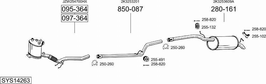 Bosal SYS14263 - Система выпуска ОГ autosila-amz.com