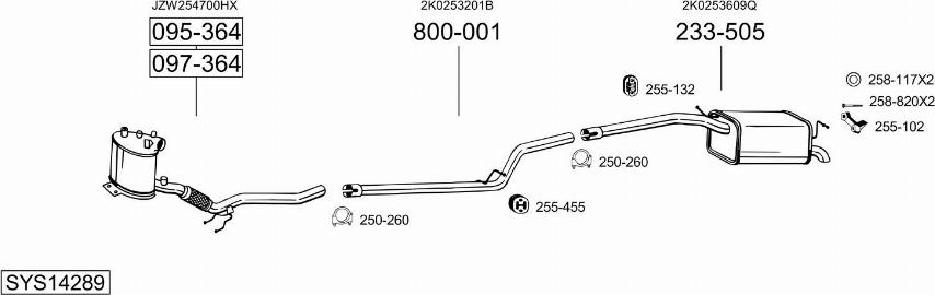 Bosal SYS14289 - Система выпуска ОГ autosila-amz.com