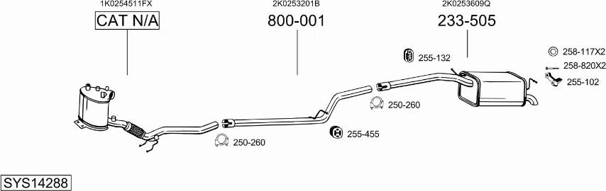 Bosal SYS14288 - Система выпуска ОГ autosila-amz.com