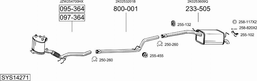 Bosal SYS14271 - Система выпуска ОГ autosila-amz.com