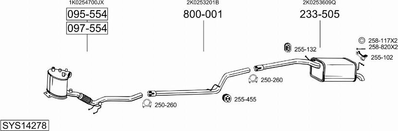 Bosal SYS14278 - Система выпуска ОГ autosila-amz.com