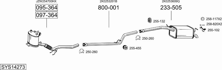 Bosal SYS14273 - Система выпуска ОГ autosila-amz.com