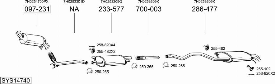 Bosal SYS14740 - Система выпуска ОГ autosila-amz.com