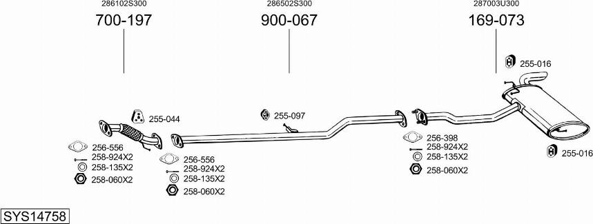 Bosal SYS14758 - Система выпуска ОГ autosila-amz.com