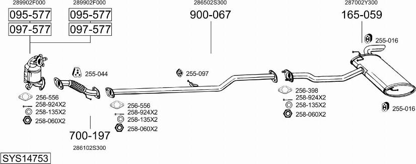 Bosal SYS14753 - Система выпуска ОГ autosila-amz.com