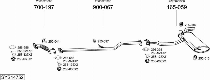 Bosal SYS14752 - Система выпуска ОГ autosila-amz.com