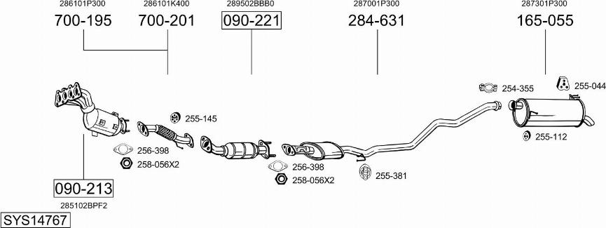 Bosal SYS14767 - Система выпуска ОГ autosila-amz.com