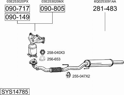 Bosal SYS14785 - Система выпуска ОГ autosila-amz.com