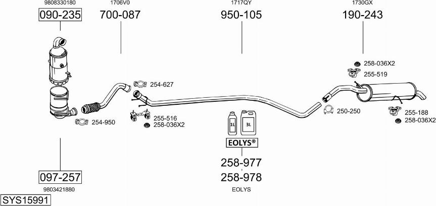 Bosal SYS15991 - Система выпуска ОГ autosila-amz.com