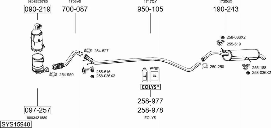 Bosal SYS15940 - Система выпуска ОГ autosila-amz.com