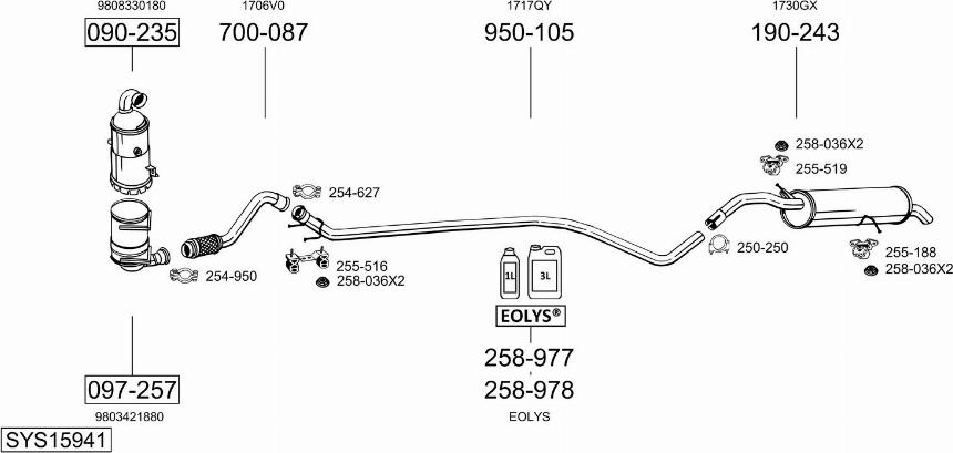 Bosal SYS15941 - Система выпуска ОГ autosila-amz.com