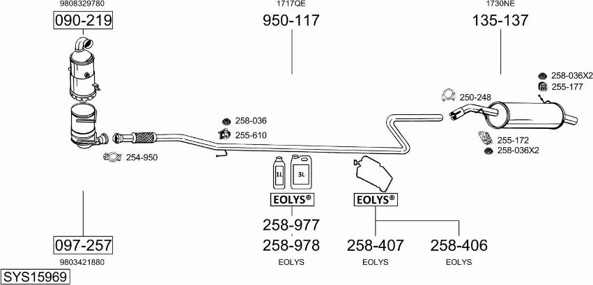 Bosal SYS15969 - Система выпуска ОГ autosila-amz.com