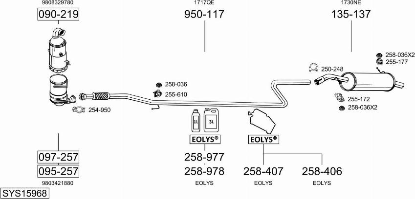 Bosal SYS15968 - Система выпуска ОГ autosila-amz.com