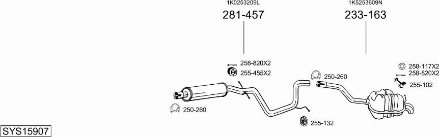 Bosal SYS15907 - Система выпуска ОГ autosila-amz.com